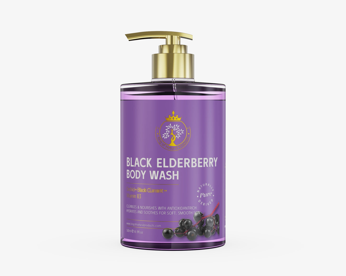 BLACK ELDERBERRY BODY WASH | 100% ORGANIC | KING OF NATURAL PRODUCTS