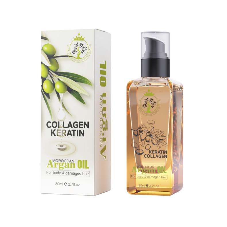 COLLAGEN KERATIN MOROCCAN ARGAN OIL FOR BODY & DAMAGED HAIR.