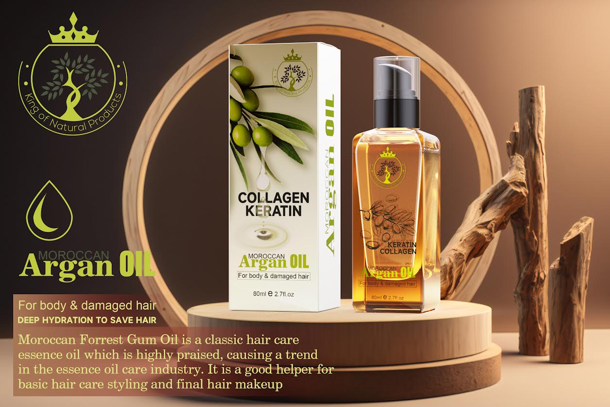 COLLAGEN KERATIN MOROCCAN ARGAN OIL FOR BODY & DAMAGED HAIR.