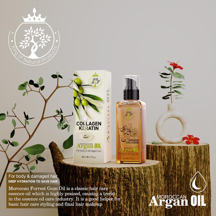 COLLAGEN KERATIN MOROCCAN ARGAN OIL FOR BODY & DAMAGED HAIR.