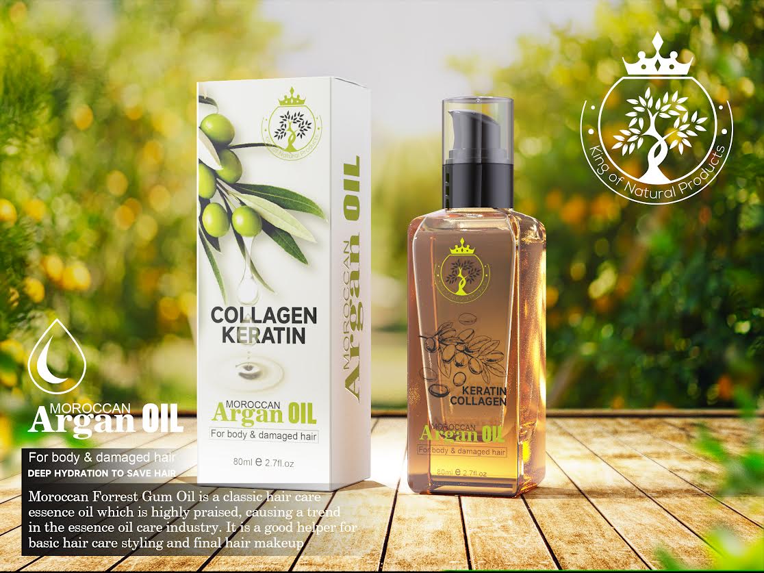 COLLAGEN KERATIN MOROCCAN ARGAN OIL FOR BODY & DAMAGED HAIR.