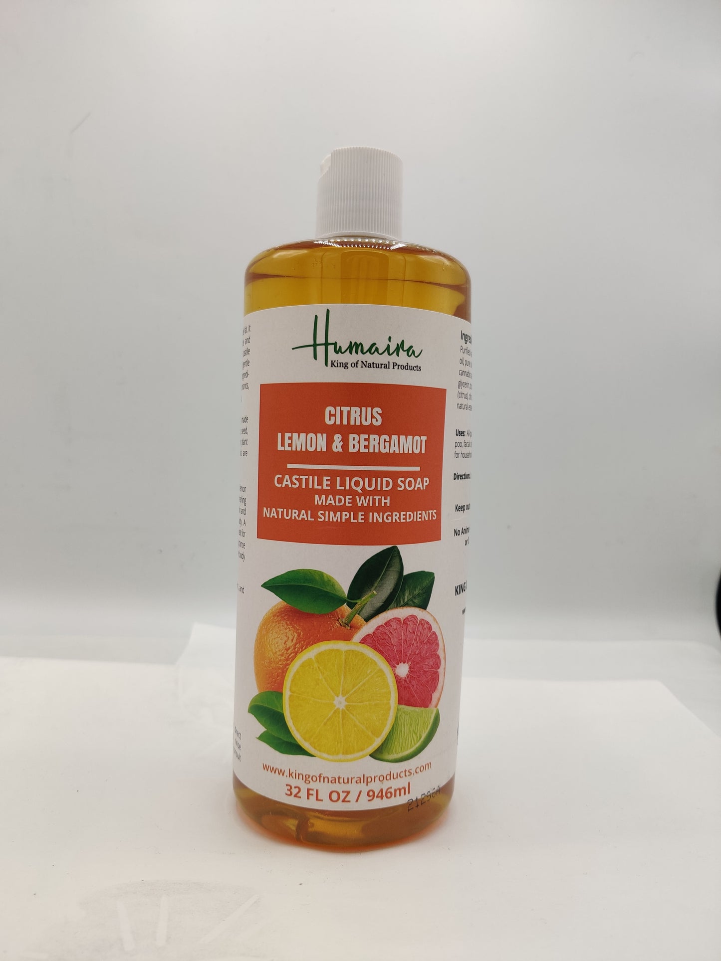 CITRUS LEMON & BERGAMOT LIQUID SOAP | 32 OZ | KING OF NATURAL PRODUCTS
