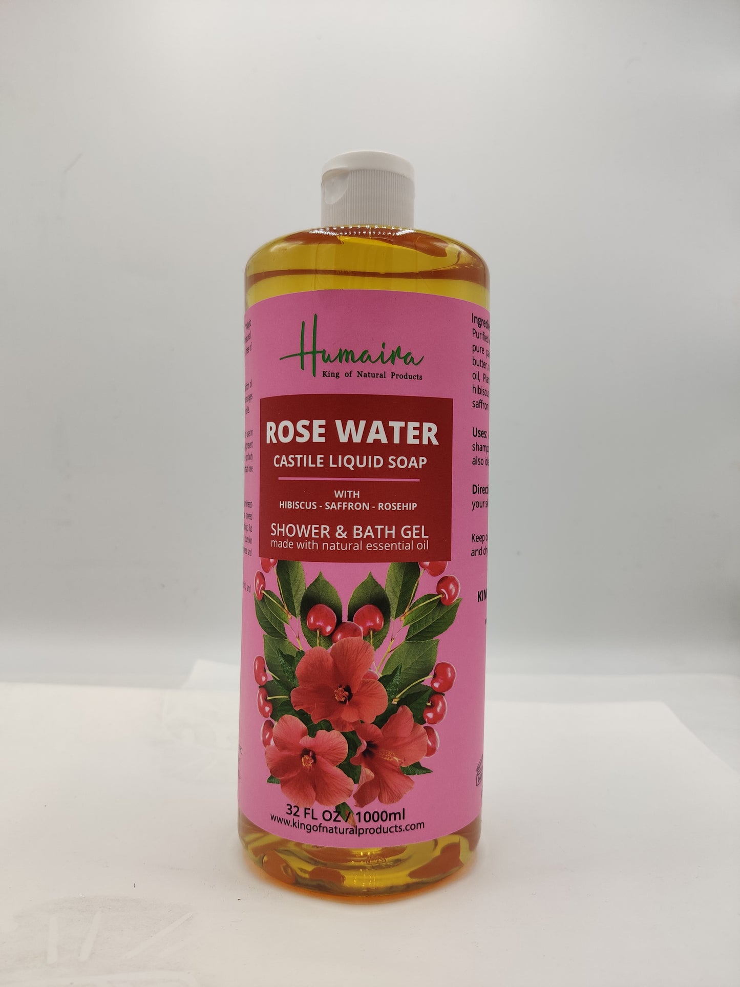 ROSE WATER CASTILE LIQUID SOAP | 32 OZ | KING OF NATURAL PRODUCTS