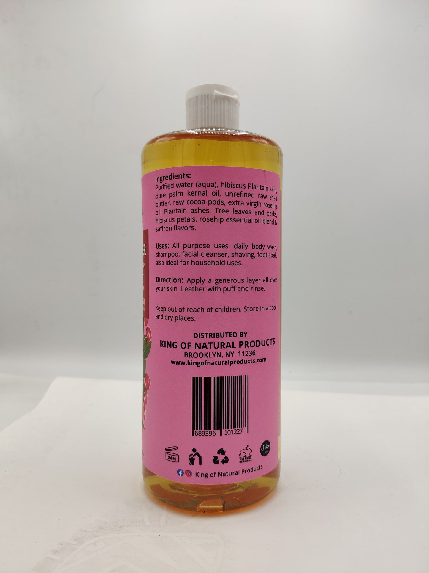 ROSE WATER CASTILE LIQUID SOAP | 32 OZ | KING OF NATURAL PRODUCTS