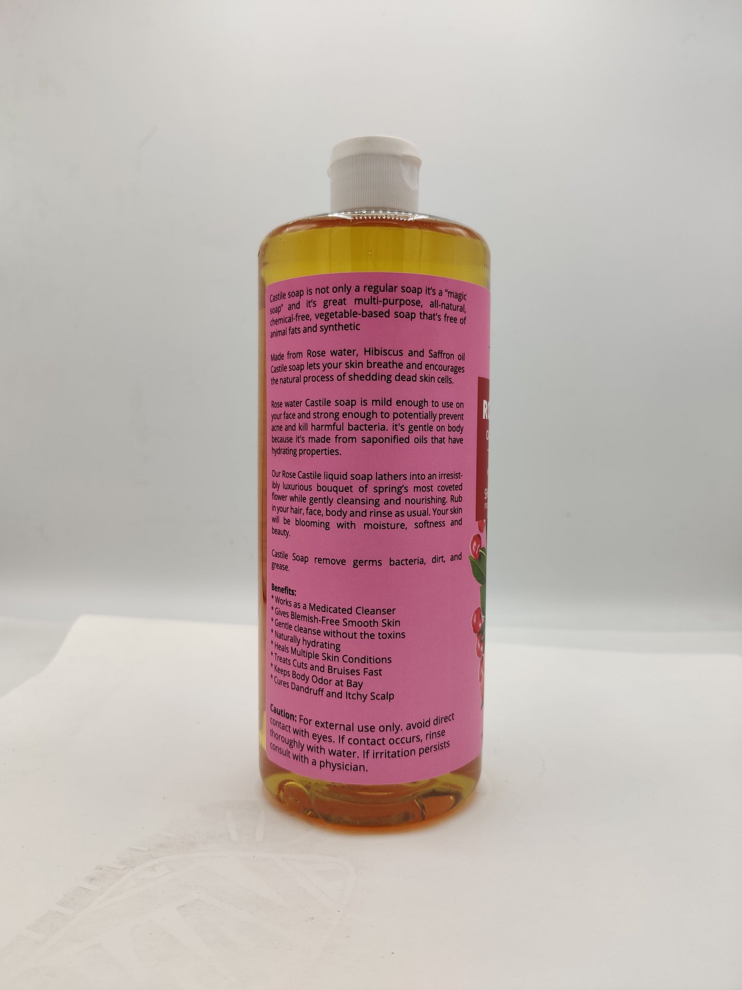 ROSE WATER CASTILE LIQUID SOAP | 32 OZ | KING OF NATURAL PRODUCTS