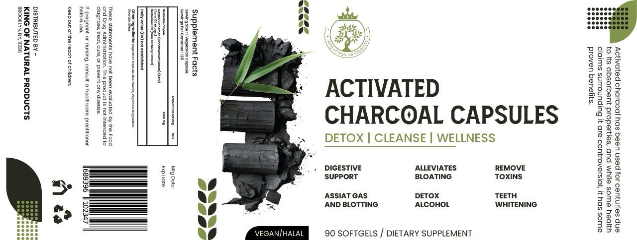 ACTIVATED CHARCOAL CAPSULE | DIATARY SUPPLEMENT | 100% ORGANIC | VEGAN | HALAL