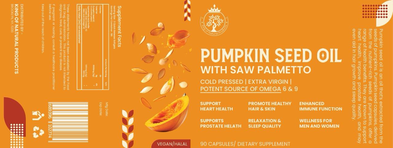 PUMPKIN SEED OIL CAPSULE | DIATARY SUPPLEMENT | 100% ORGANIC | VEGAN | HALAL