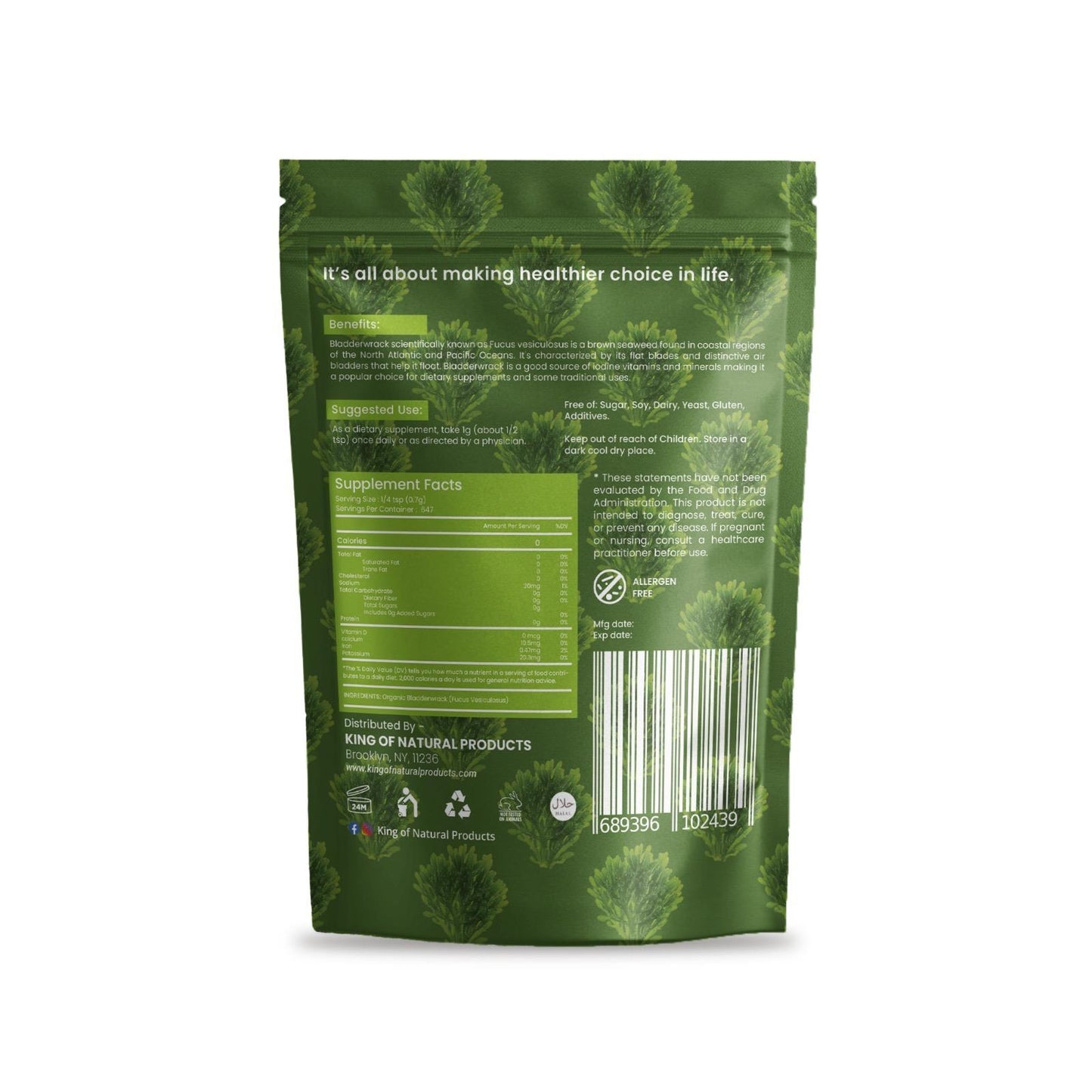 BLADDERWRACK ROOT POWDER | 8 Oz (227g) | King of Natural Products | 100% Pure