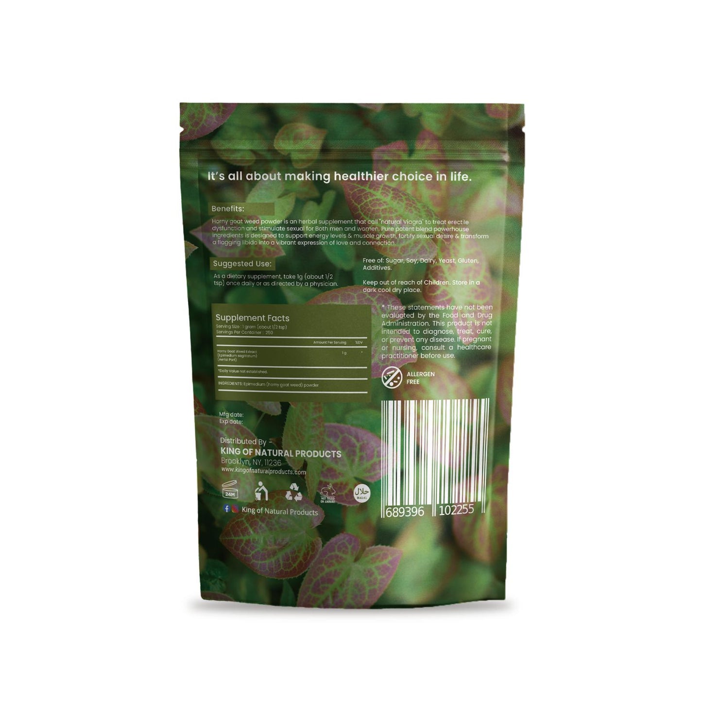 HORNY GOAT POWDER | 8 Oz (227g) | King of Natural Products | 100% Pure