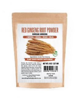 RED GINSENG ROOT POWDER - NATURAL - HERBAL - VEGAN - HALAL. PLANT BASED DIATERY SUPPLEMENT.