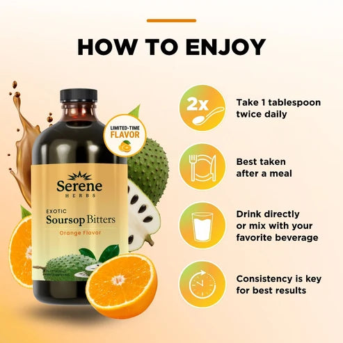 EXOTIC SOURSOP BITTERS | ORANGE FLAVOR | SERENE HERBS