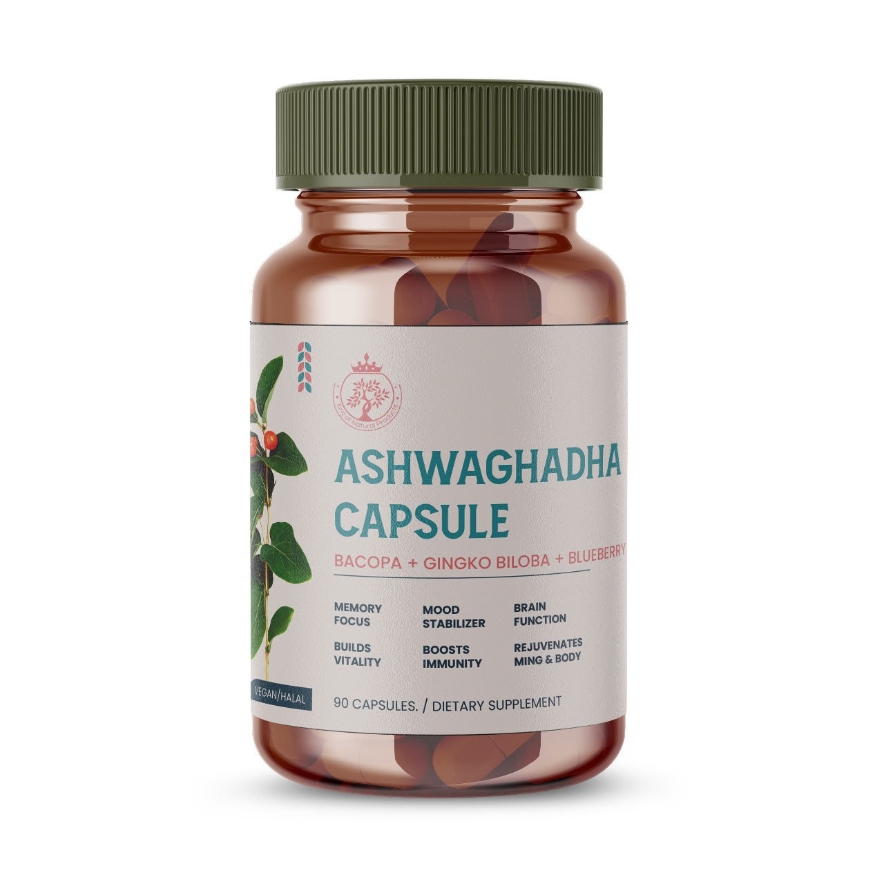 ASHWAGHADHA CAPSULE | DIATARY SUPPLEMENT | 100% ORGANIC | VEGAN | HALAL