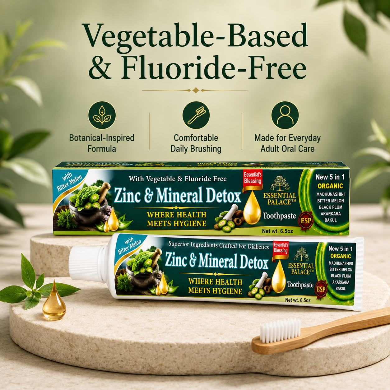 ZINC & MINERAL DETOX TOOTHPASTE | 100% ORGANIC | ESSENTIAL PALACE