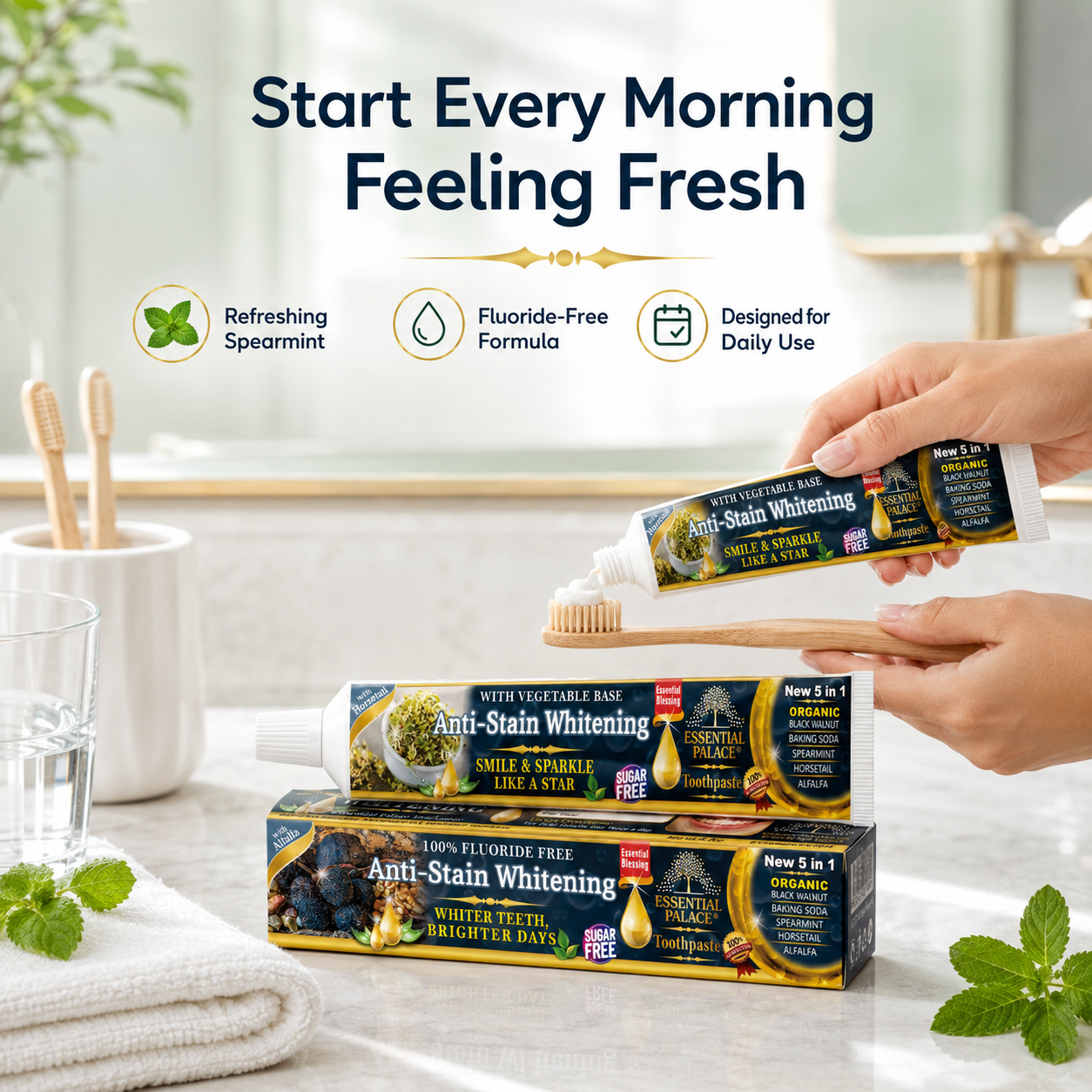 ANTI-STAIN WHIENING TOOTHPASTE | 100% ORGANIC | ESSENTIAL PALACE