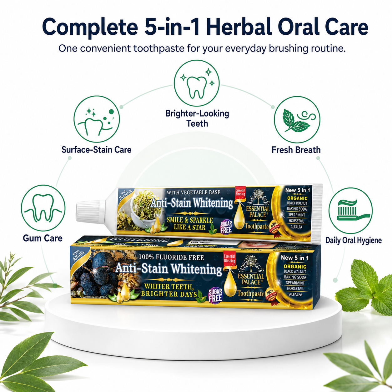 ANTI-STAIN WHIENING TOOTHPASTE | 100% ORGANIC | ESSENTIAL PALACE
