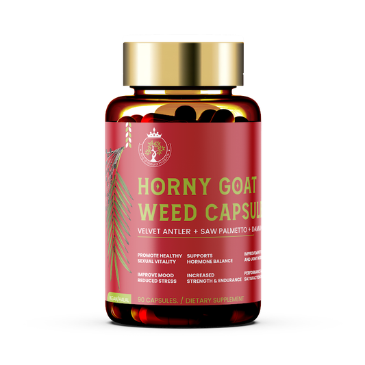 HORNY GOAT WEED CAPSULES WITH VELVET ANTLER + SAW PALMETTO + DAMIANA