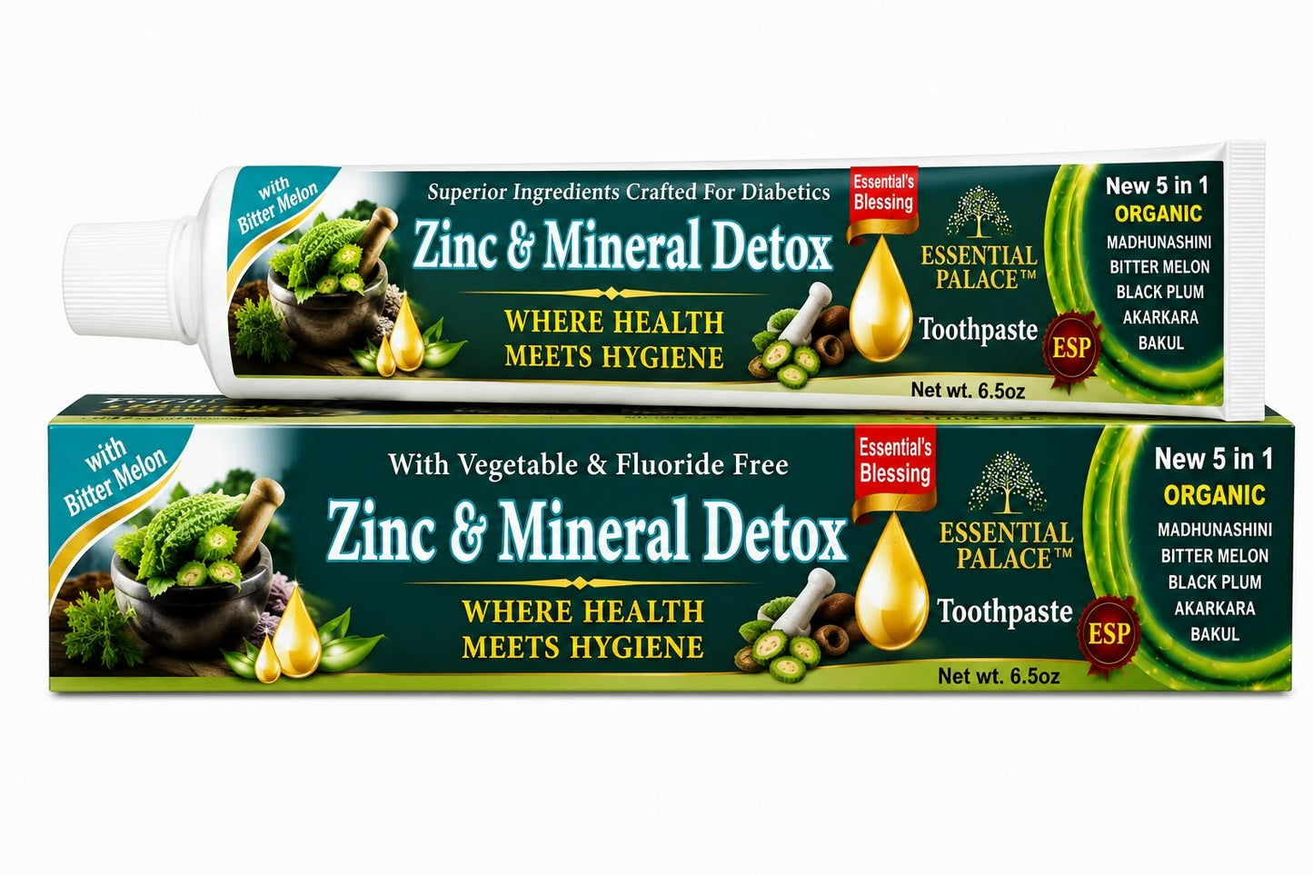 ZINC & MINERAL DETOX TOOTHPASTE | 100% ORGANIC | ESSENTIAL PALACE