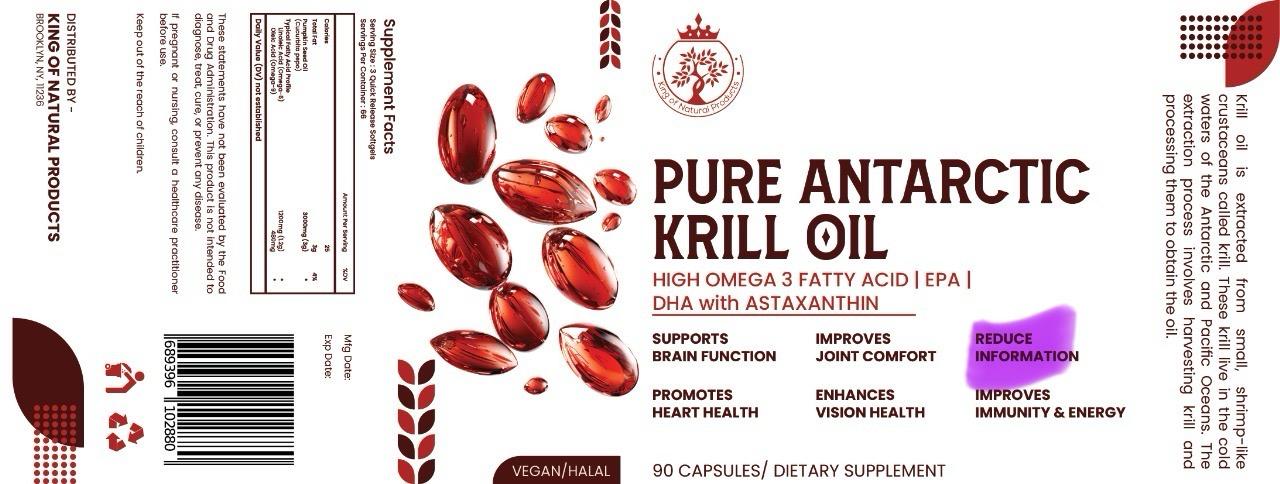 PURE ANTARCT KRILL CAPSULE | DIATARY SUPPLEMENT | 100% ORGANIC | VEGAN | HALAL