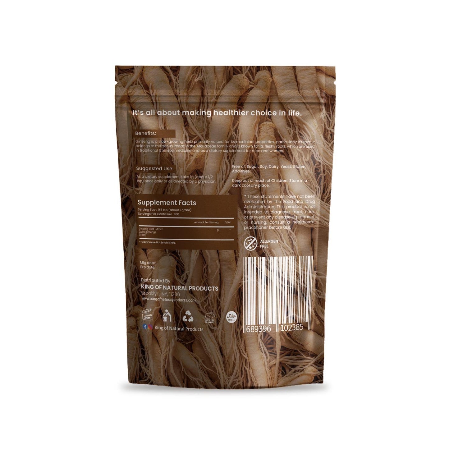 GINSENG POWDER | 8 Oz (227g) | King of Natural Products | 100% Pure