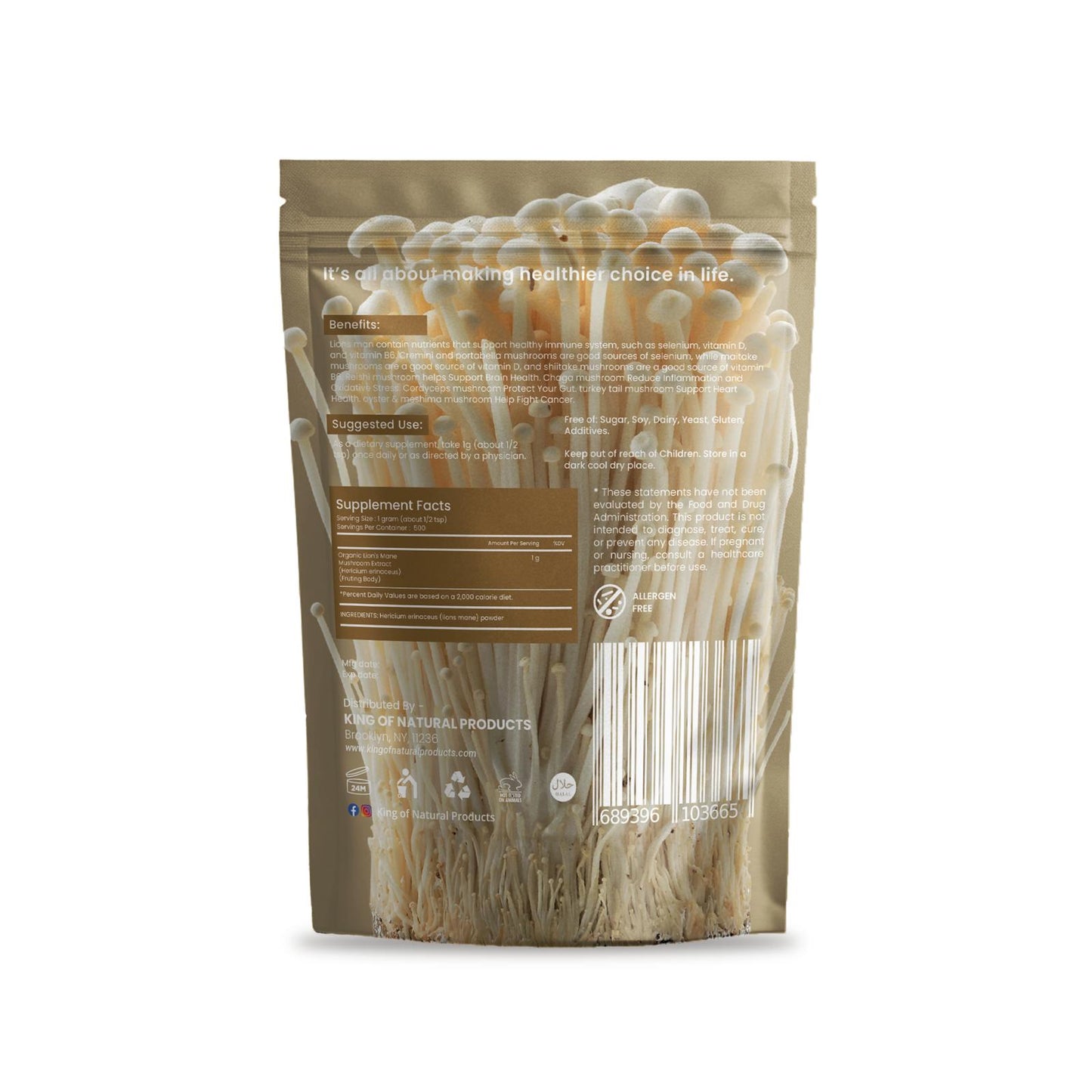 LION'S MANE POWDER | 8 Oz (227g) | King of Natural Products | 100% Pure