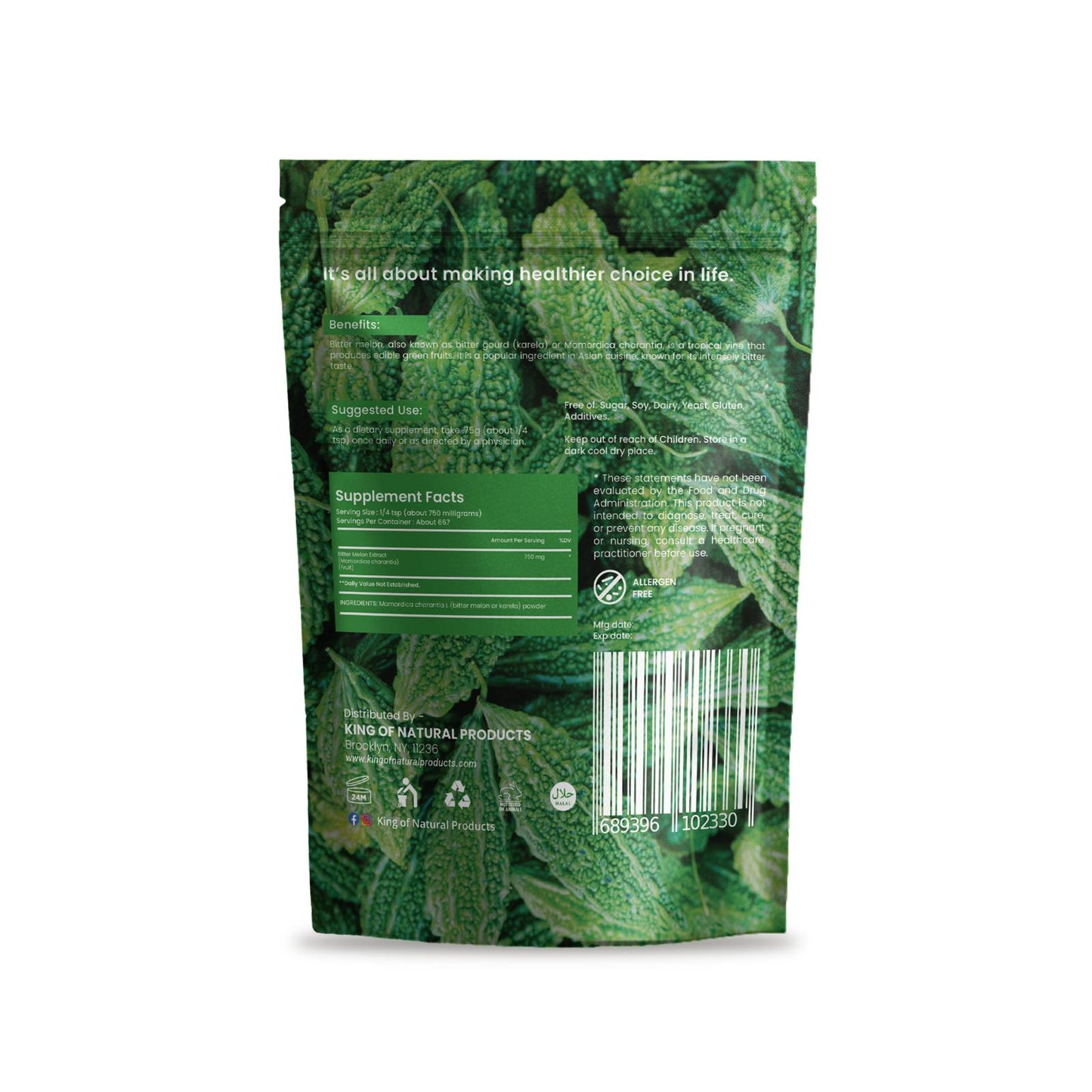 BITTER MELON POWDER | 8 Oz (227g) | King of Natural Products | 100% Pure