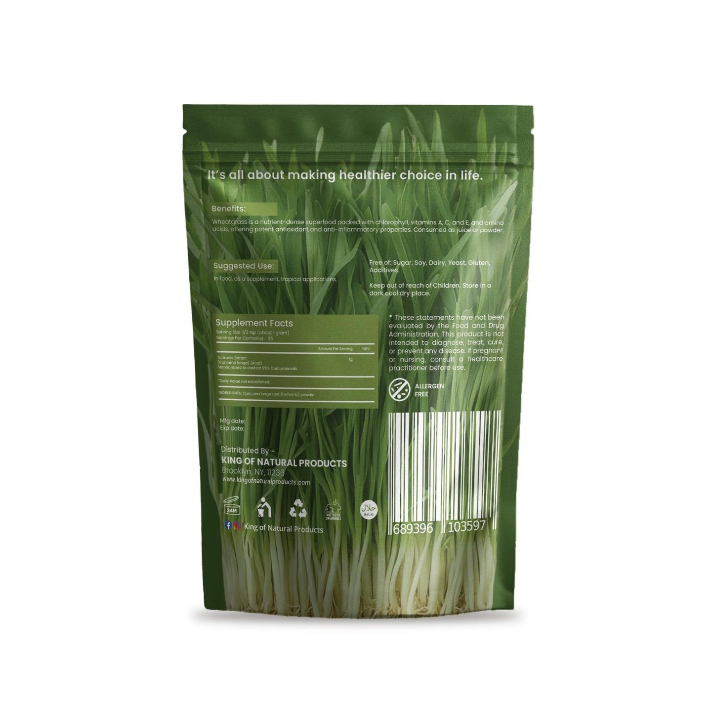 WHEAT GRASS POWDER | 8 Oz (227g) | King of Natural Products | 100% Pure