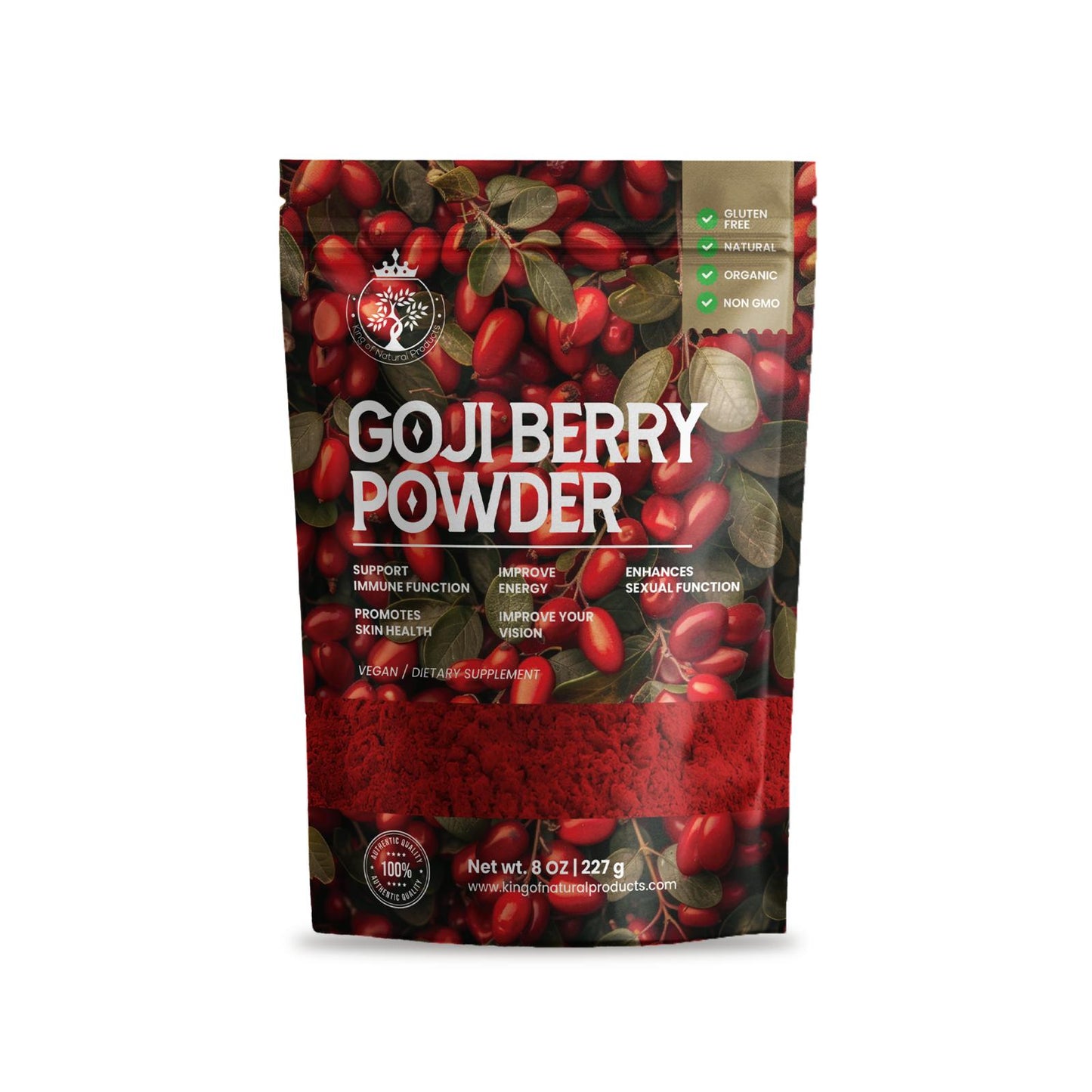 GOJI BERRY POWDER - NATURAL - HERBAL - VEGAN - HALAL. PLANT BASED DIATERY SUPPLEMENT.