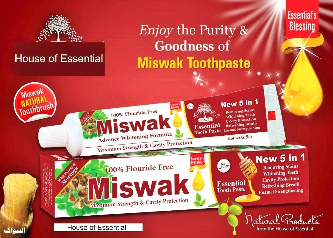 NEW 5 IN 1 MISWAK ESSENTIAL TOOTHPASTE STRENGTH & CAVITY PROTECTION 2 DOZEN